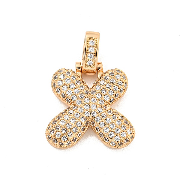 Pendenti in ottone con pavé di micro zirconi cubici trasparenti