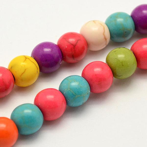 

PandaHall Synthetic Turquoise Beads Strands, Dyed, Round, 6x5~5.5mm, Hole: 1~1.5mm, about 74pcs/strand, 15.7 inch(40cm) Synthetic Turquoise...