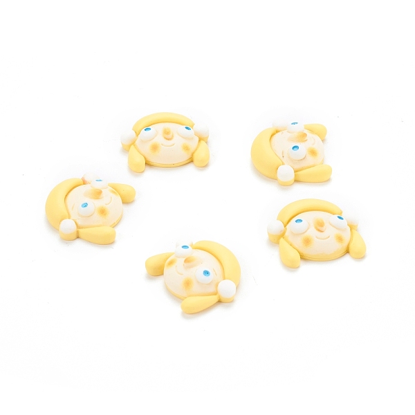 

PandaHall Resin Cabochons, Girl, Yellow, 20x22x8mm Resin Human Yellow