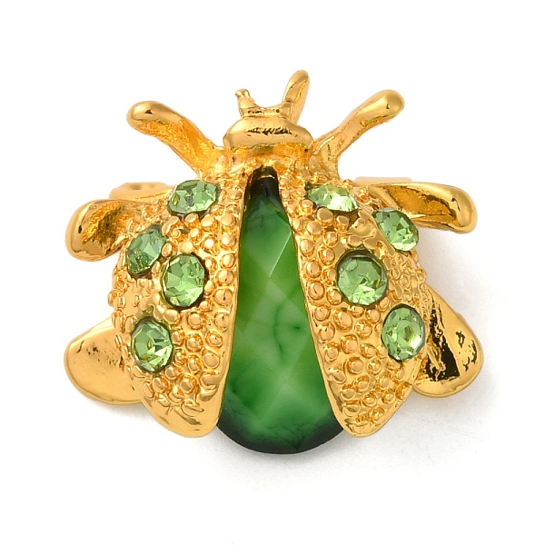 Alloy Rhinestone Ladybird Brooch