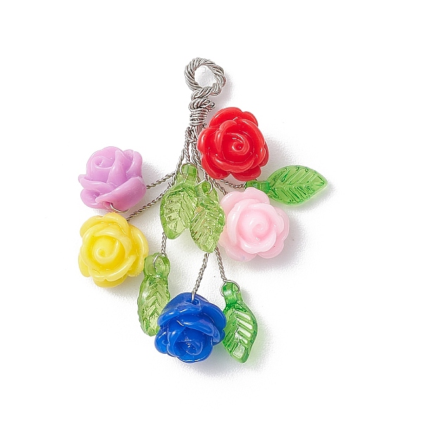Rose Resin Pendants