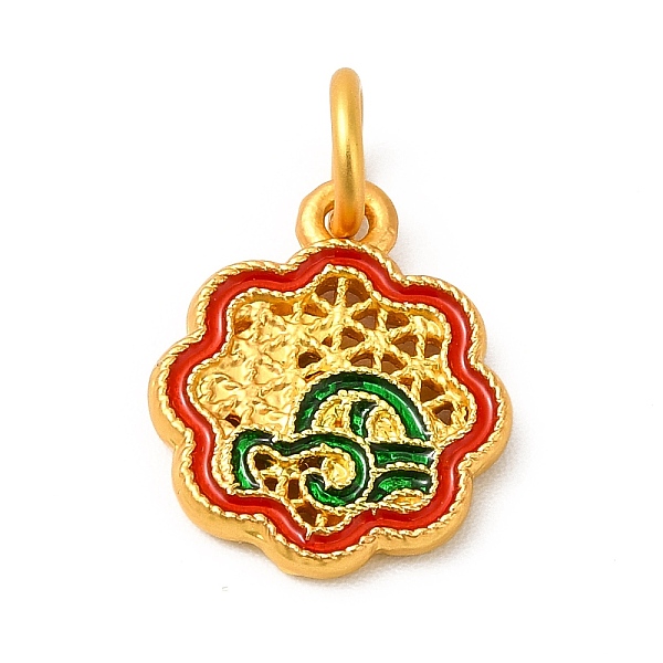 

PandaHall Rack Plating Alloy Enamel Pendants with Jump Ring, Hollow Flower Charms, Matte Gold Color, 14.5x12x1.8mm, Jump Ring: 6x1mm, 4mm..., Pink