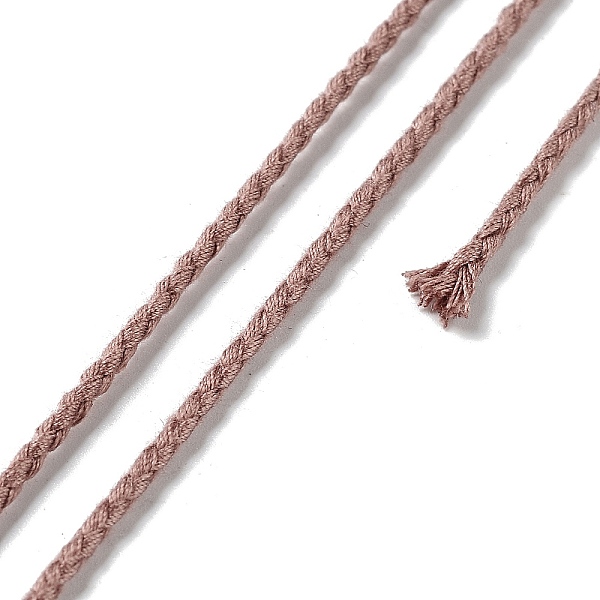 

PandaHall 20M Polyester Braided Cord for Jewelry Making, Round, Rosy Brown, 2mm, about 21.87 Yards(20m)/Roll Polyester