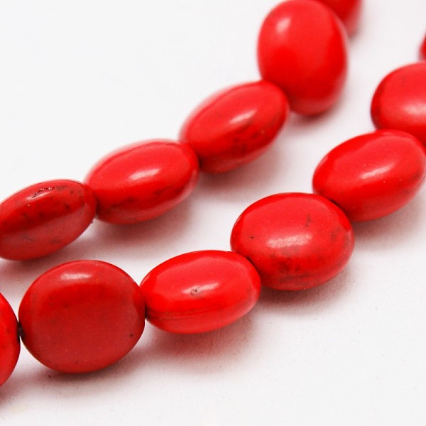 

PandaHall Flat Round Synthetic Turquoise Beads Strands, Dyed, Mixed Color, 12x6mm, Hole: 1mm, about 34pcs/strand, 15.7 inch Synthetic..., Multicolor