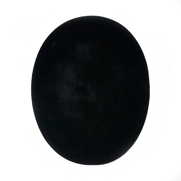 

PandaHall Flocky Cloth Fabric Appliques Iron On Patches, For Costume Accessories, Oval, Black, 140x110x0.5mm Cloth Oval Black