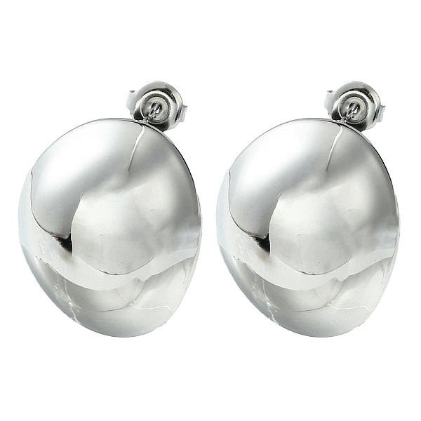 

PandaHall 304 Stainless Steel Stud Earrings, Oval, Stainless Steel Color, 25x20.5mm 304 Stainless Steel Oval