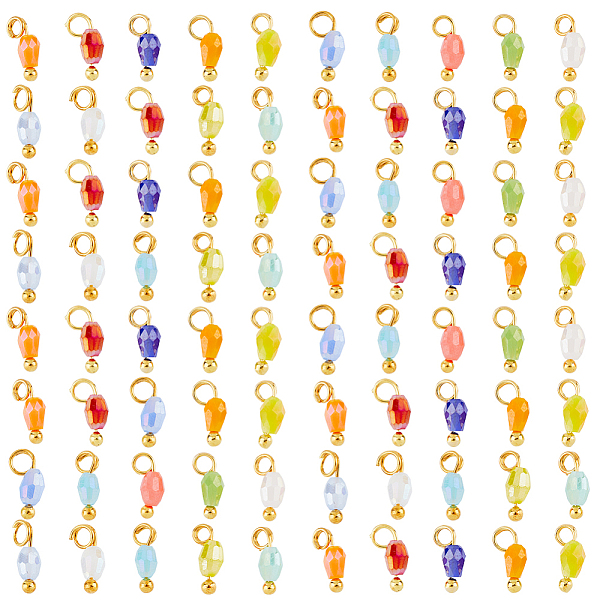

PandaHall DICOSMETIC 300Pcs 3 Colors Electroplate Glass Charms, with Brass Ball Head Pins, Golden, Rice, Mixed Color, 8.5x3mm, Hole: 1.2mm..., Multicolor