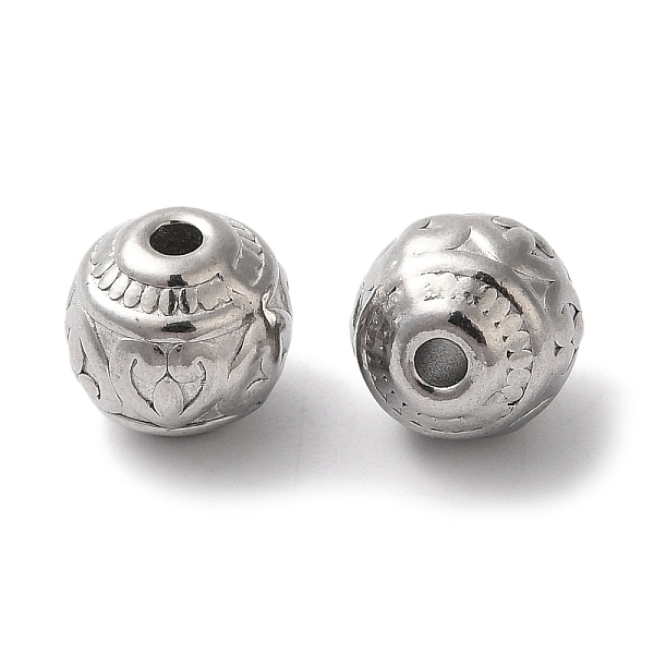 

PandaHall 304 Stainless Steel Beads, Round, Stainless Steel Color, 8x7mm, Hole: 1.6mm 304 Stainless Steel Round