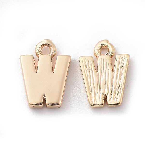 

PandaHall Brass Charms, Letter, Real 18K Gold Plated, Letter.W, 8.5x6x1.5mm, Hole: 0.8mm Brass Letter