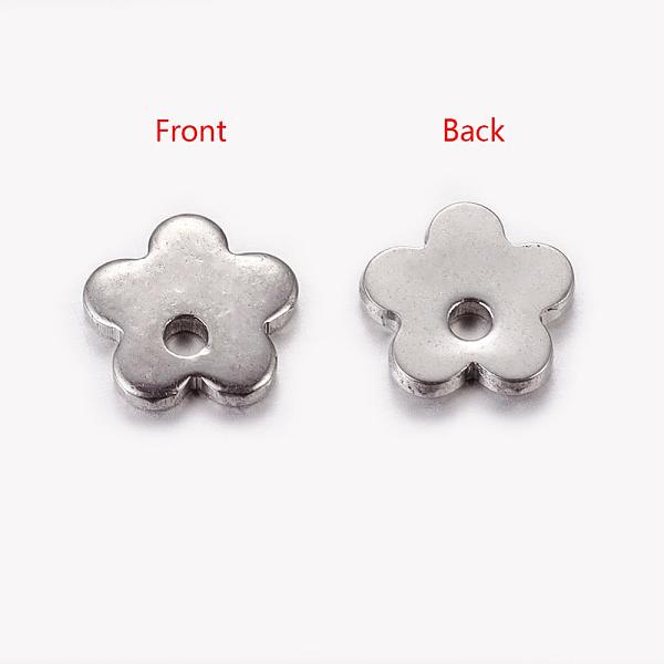

PandaHall Original Color Flower Charms 201 Stainless Steel Pendants, 6x6x0.6mm, Hole: 1mm 201 Stainless Steel Flower