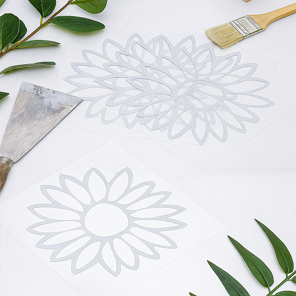 4Pcs Sunflower Adhesive Paper Stickers