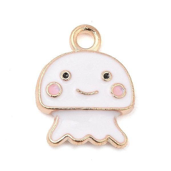 

PandaHall Alloy Enamel Pendants, Light Gold, Jellyfish Charm, White, 15x12x2mm, Hole: 1.8mm Alloy+Enamel Jellyfish White