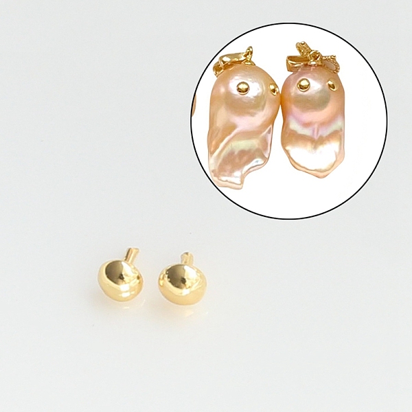 

PandaHall Brass Head Pins, for Ghost Witch Baroque Pearl Making, Flat Round, Golden, 2.8mm Brass
