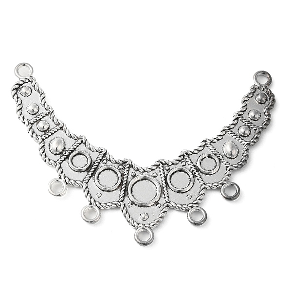 

PandaHall Tibetan Style Alloy Connector Cabochon Settings, Lead Free and Cadmium Free, Antique Silver, 50x64.5x3mm, Hole: 2mm Alloy Moon