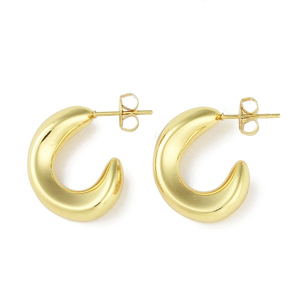 

PandaHall Ion Plating(IP) 304 Stainless Steel Stud Earrings for Women, Toroidal, Real 18K Gold Plated, 22.5x6mm 304 Stainless Steel Others