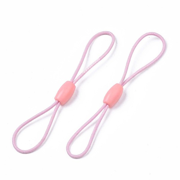 

PandaHall Elastic String, with Silicone Beads Buckle, for Hanging Tags, Cards, Keys, Pink, 65~78x1mm Elastic Fibre Pink