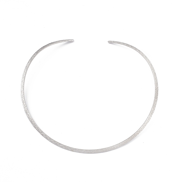 

PandaHall 304 Stainless Steel Floral Textured Wire Necklace Making, Rigid Necklaces, Minimalist Choker, Cuff Collar, Stainless Steel Color...