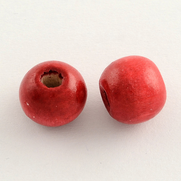 

PandaHall Dyed Natural Wood Beads, Round, Lead Free, Red, 8x7mm, Hole: 3mm Wood Round Red