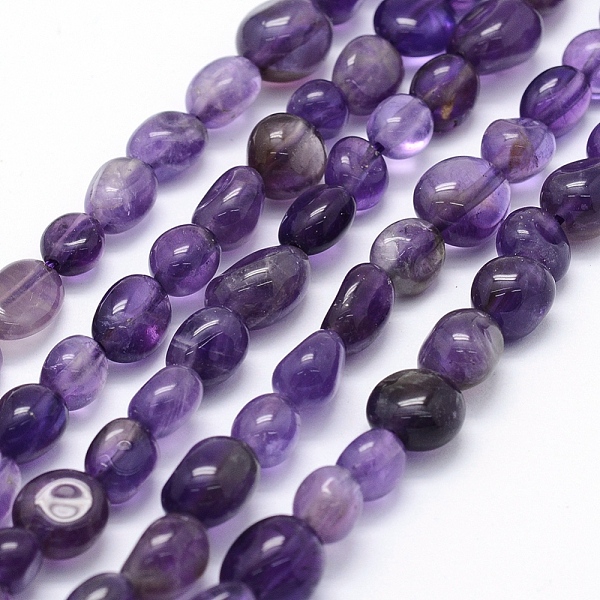 

PandaHall Natural Amethyst Beads Strands, Oval, 5~12x6~9x4~7mm, Hole: 1mm, about 50~53pcs/strand, 15.3 inch~15.7 inch Amethyst Oval