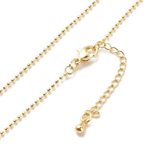 

PandaHall Brass Ball Chains Necklace for Women, Cadmium Free & Lead Free, Real 18K Gold Plated, 17.52 inch(44.5cm) Brass
