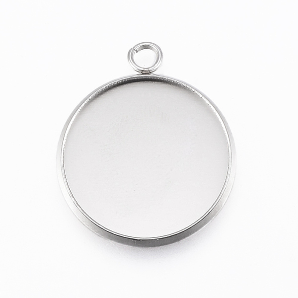 

PandaHall 304 Stainless Steel Pendant Cabochon Settings, Flat Round, Stainless Steel Color, Tray: 20mm, 26.5x22x2mm, Hole: 3mm 304 Stainless...