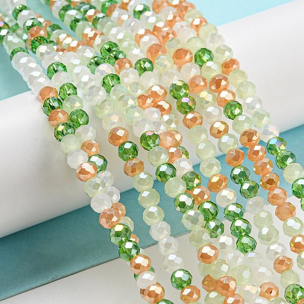 

PandaHall Glass Beads Strands, Faceted, Rondelle, Dark Sea Green, 4x3mm, Hole: 0.4mm, about 123~127pcs/strand, 15.75~16.5 inch(40~42cm)...
