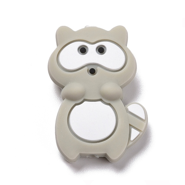 

PandaHall Silicone Focal Beads, Raccoon, Dark Gray, 31x21x8mm, Hole: 2.5mm Silicone Other Animal