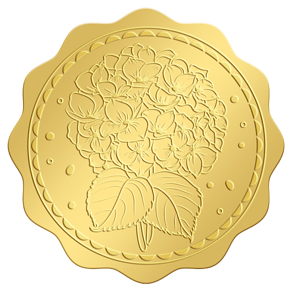 

PandaHall CRASPIRE 100PCS Gold Foil Stickers Flower Hydrangea Embossed Certificate Seals Self Adhesive Stickers Medal Decoration Stickers...