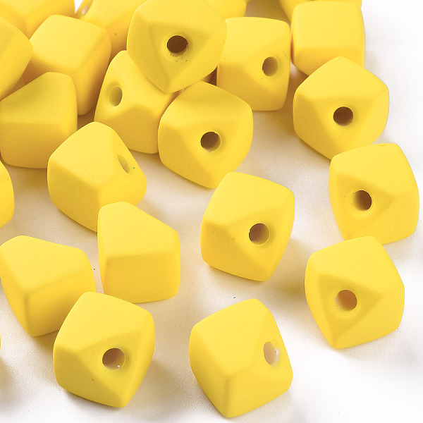 

PandaHall Acrylic Beads, Rubberized Style, Half Drilled, Gap Cube, Gold, 13.5x13.5x13.5mm, Hole: 3.5mm Acrylic Cube Gold