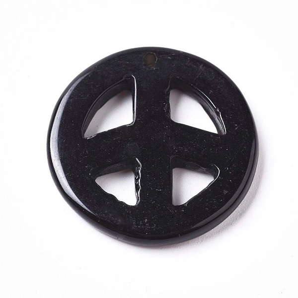 

PandaHall Natural Obsidian Pendants, Flat Round, 25x3mm, Hole: 0.8mm Obsidian Flat Round