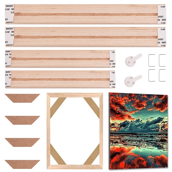 

PandaHall Pine Wood Painting Frame, For Arts and Crafts DIY Painting Projects, BurlyWood, 35x20cm Wood Orange