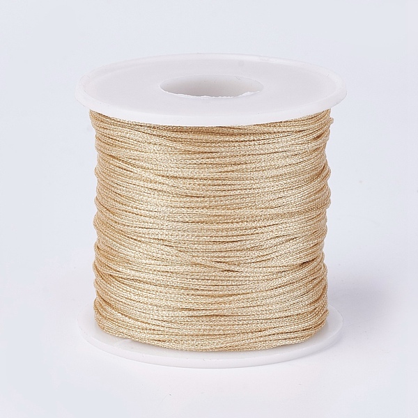 

PandaHall Polyester Metallic Thread, Gold, 1mm, about 100m/roll(109.36yards/roll) Polyester Gold