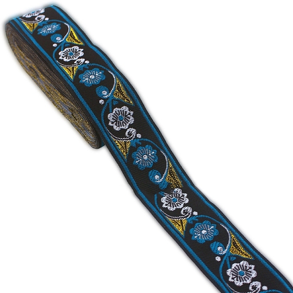

PandaHall Flat Ethnic Style Embroidery Polyester Ribbons, Jacquard Ribbon, Garment Accessories, Steel Blue, 1-1/4 inch(33mm), about 7.66...