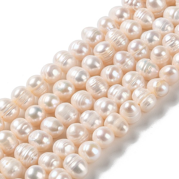 

PandaHall Natural Cultured Freshwater Pearl Beads Strands, Potato, Grade A++, PapayaWhip, 9~10x7.5~8mm, Hole: 0.6mm, about 44pcs/strand..., Orange