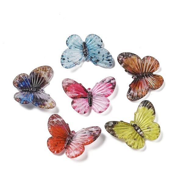 

PandaHall Transparent Acrylic Pendants, Butterfly, Mixed Color, 31x41x4mm, Hole: 1.2mm Acrylic Butterfly Multicolor