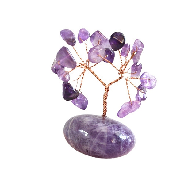 Natürliche Amethyst-Chips Als Baum-des-Leben-Dekorationen