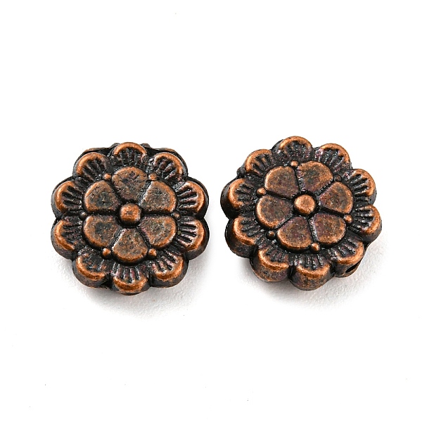 

PandaHall Tibetan Style Alloy Beads, Lead Free & Cadmium Free, Flower, Red Copper, 9x9x3mm, Hole: 1mm, about 1086pcs/1000g Alloy Flower