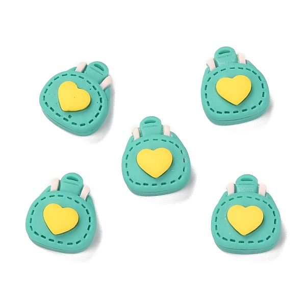 

PandaHall Resin Cabochon, Handbag with Heart, Medium Turquoise, 14x12x7mm Resin Bag
