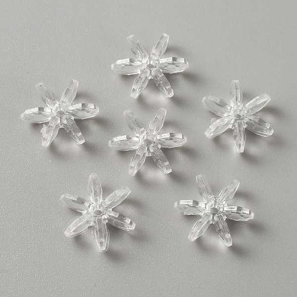 

PandaHall Transparent Acrylic Beads, Flower, Clear, 14x12.5x6mm, Hole: 1.6mm, 3571pcs/1000g Acrylic Flower Clear