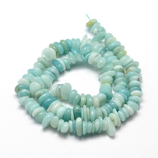 

PandaHall Natural Amazonite Chip Beads Strands, 4~14x4~12mm, Hole: 1mm, about 15.3 inch~16.1 inch Amazonite Chip