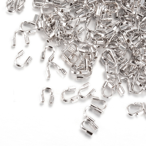 

PandaHall Brass Wire Guardian, Nickel Free, Real Platinum Plated, 4.5x4x1mm, Hole: 0.5mm Brass