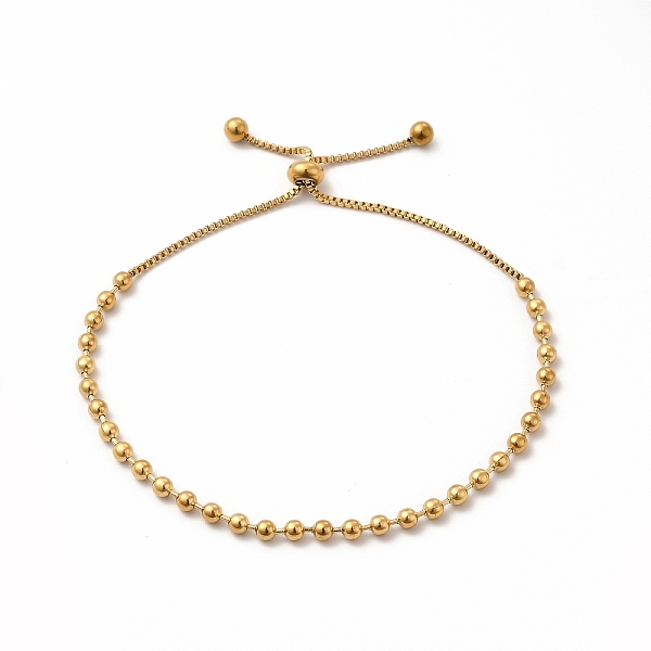 

PandaHall Ion Plating(IP) 304 Stainless Steel Ball Chains Slider Bracelet for Women, Real 14K Gold Plated, 9-7/8 inch(25cm) 304 Stainless...