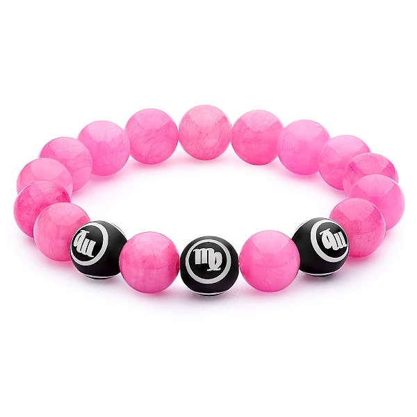 

PandaHall Hot Pink Gold Natural Yellow Jade Round Beaded Stretch Bracelet, Constellation Gemstone Jewelry for Women, Virgo, Inner Diameter...