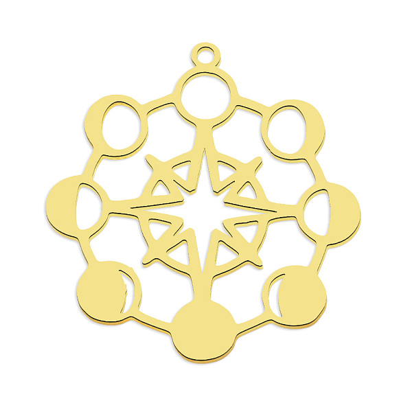

PandaHall 201 Stainless Steel Pendants, Laser Cut, Vacuum Plating, Planet, Golden, 31x30x1mm, Hole: 1.6mm 201 Stainless Steel Others