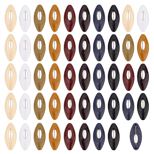 48 個中空楕円形プラスチックカバースカーフ安全ピン