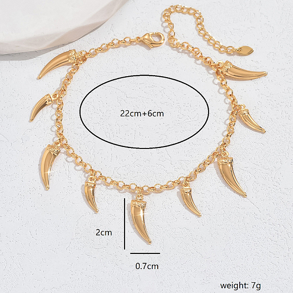 

PandaHall Gold-Plated Chili Pepper Charm Anklets for Women Brass Other Plants