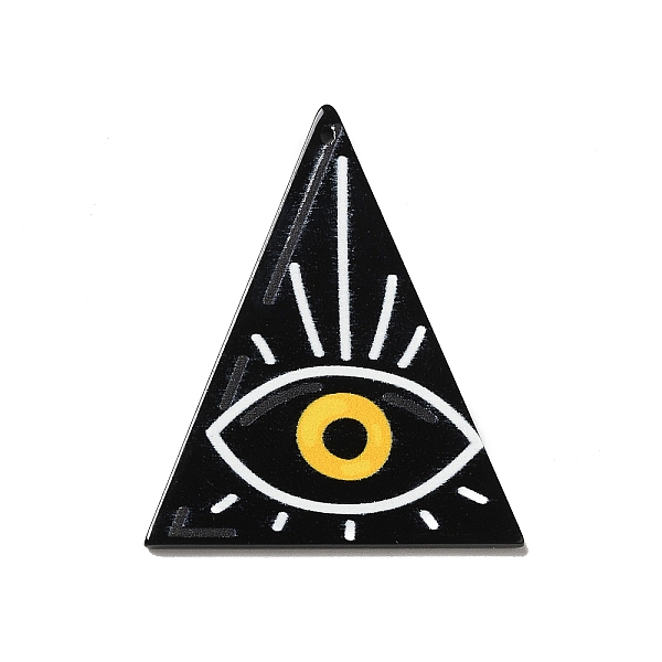 

PandaHall Opaque Acrylic Pendants, Evil Eye Pattern, Triangle, 51x40.5x2mm, Hole: 1mm Acrylic Triangle Black