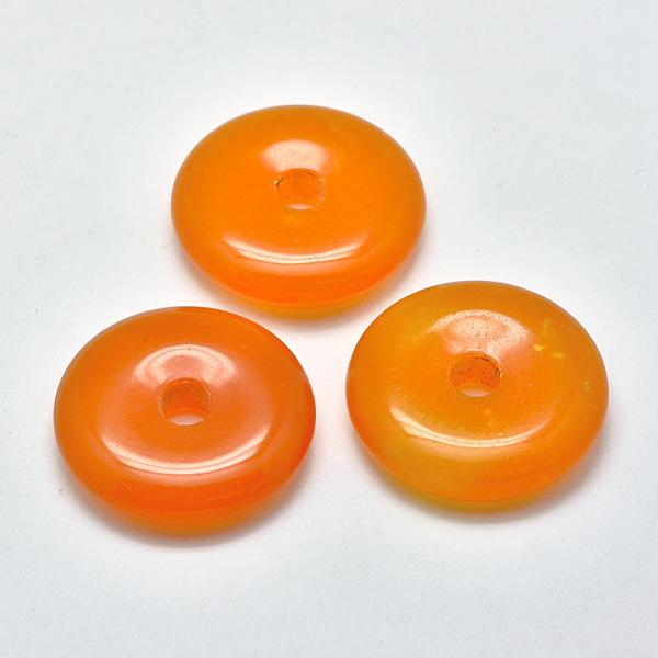

PandaHall Natural Jade Pendants, Dyed, Donut/Pi Disc, Donut Width: 7.5mm, 20x6.5mm, Hole: 5mm Other Jade Donut