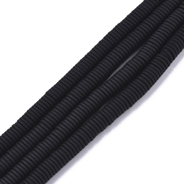 

PandaHall Spray Painted Non-magnetic Synthetic Hematite Beads Strands, Heishi Beads, Flat Round/Disc, Black, 6x1mm, Hole: 0.8mm, about...