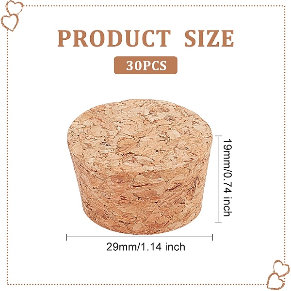 

PandaHall Cork Bottle Stoppers, Bottle Tampions, BurlyWood, 33.6x18.5mm Wood Flat Round Orange